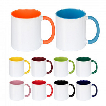 plottiX - 11oz Tasse mit farbigen Henkel und Innenteil
