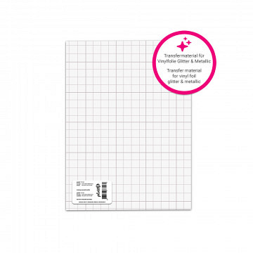 plottiX self-adhesive Strong Transfer Vinyl - 31,5 x 21cm - loose - Transparent with Grid