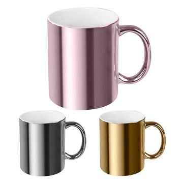 plottiX - 11oz Tasse Weiß mit glänzender metallic Oberfläche