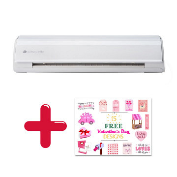 SILHOUETTE CAMEO 5 - Weiß + 15 Valentinstagsdesigns