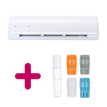 SILHOUETTE CAMEO 5 Alpha - Weiß + SILHOUETTE Stiftehalter ..