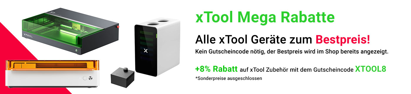 xTool Banner Preisaktion Laser Gutschein Rabattaktion