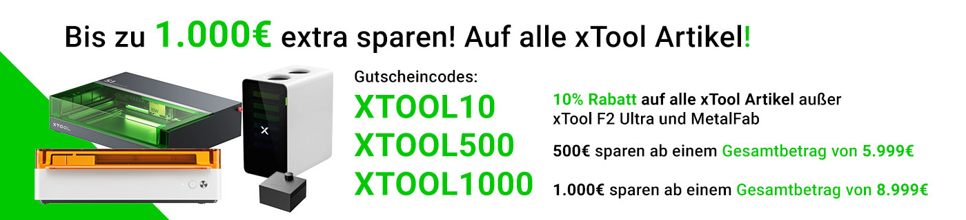 xTool Banner Preisaktion Laser Gutschein Rabattaktion