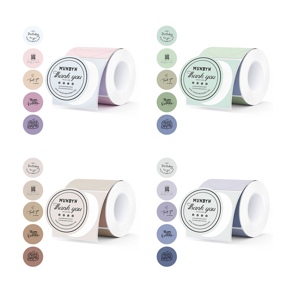 Munbyn Colourful Labels - 2x2 inch - circular - 150 pcs - Material ...