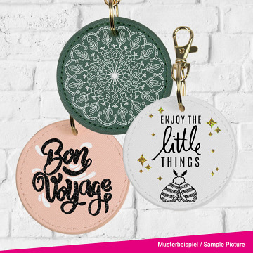 plottiX Anhänger aus Kunstleder - Rund