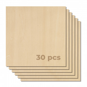 Preorder: xTool Basswood Plywood - 12"x12"x1/8" (30 pcs) 3mm