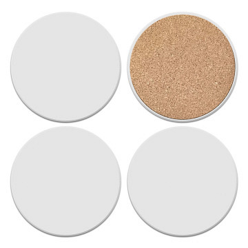 plottiX - Sublimation Coasters - Round - 10.3 x 10.3cm - 4 Pack