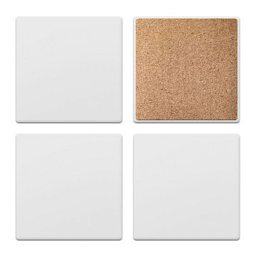 plottiX - Sublimation Coasters - Square - 10 x 10cm - 4 Pack