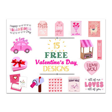 Silhouette 15 Valentinstags Designs für den Silhouette Design Store
