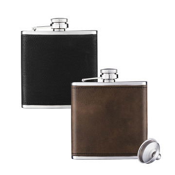 xTool Laserable PU-imitation-leather Stainless Steel Hip Flask (6oz)